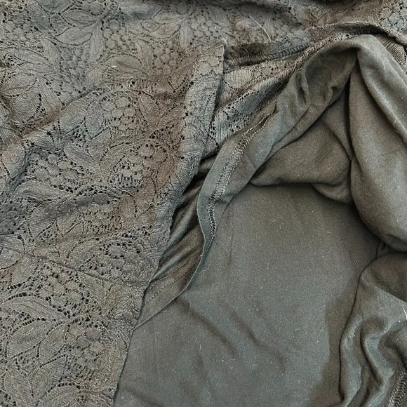 Chaps Womens Open Lace Weave Black Sleeveless Blouse Size 1X - Picture 6 of 9